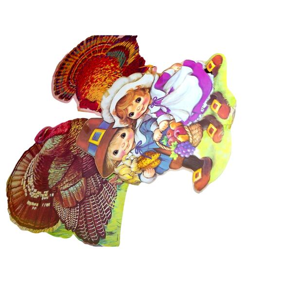 Vintage Eureka Amscan Thanksgiving Cardboard Die Cut Outs SET OF 6 - Picture 2 of 8